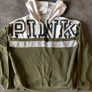 Pink Victoria’s Secret Green drawstring hoodie